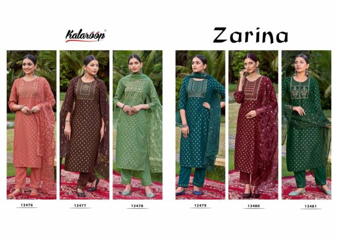 Kalaroop Zarina New Exclusive Wear Fancy Designer Ready Made Suit Collection